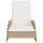 vidaXL Sonnenliege mit Auflage Beige 60x205x73 cm Poly Rattan