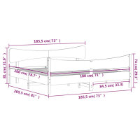 vidaXL Massivholzbett mit Kopfteil 180x200 cm Kiefer