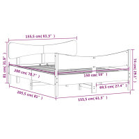vidaXL Massivholzbett mit Kopfteil Wei&szlig; 150x200 cm Kiefer