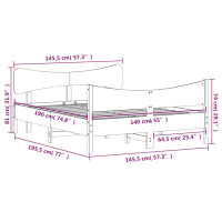vidaXL Massivholzbett mit Kopfteil 140x190 cm Kiefer