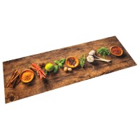 vidaXL K&uuml;chenteppich Waschbar Gew&uuml;rze 45x150 cm Samt