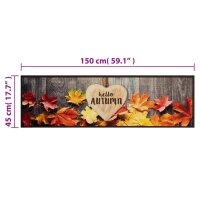 vidaXL K&uuml;chenteppich Waschbar Herbst 45x150 cm Samt