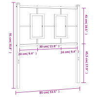 vidaXL Kopfteil Metall Schwarz 80 cm