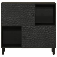 vidaXL Beistellschrank Schwarz 80x33x75 cm Massivholz Mango