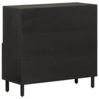 vidaXL Beistellschrank Schwarz 80x33x75 cm Massivholz Mango