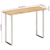 vidaXL Konsolentisch mit Baumkante 105x33x76 cm Massivholz Mango