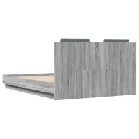 vidaXL Bettgestell mit Kopfteil Grau Sonoma 120x190 cm Holzwerkstoff