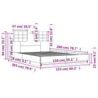 vidaXL Bettgestell mit Kopfteil Schwarz 150x200 cm Holzwerkstoff