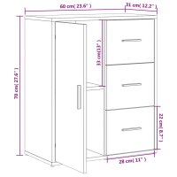 vidaXL Sideboard Betongrau 60x31x70 cm Holzwerkstoff