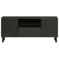 vidaXL TV-Schrank Schwarz 105x33x46 cm Massivholz Mango