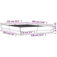 vidaXL Bettgestell Wei&szlig; 135x190 cm Holzwerkstoff