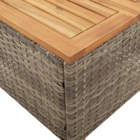 vidaXL 3-tlg. Bistro-Set mit Kissen Grau Poly Rattan Akazienholz