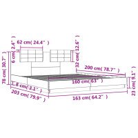 vidaXL Bettgestell mit Kopfteil Sonoma-Eiche 160x200 cm Holzwerkstoff