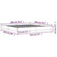 vidaXL Bettgestell Grau Sonoma 180x200 cm Holzwerkstoff