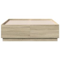 vidaXL Bettgestell Sonoma-Eiche 120x190 cm Holzwerkstoff