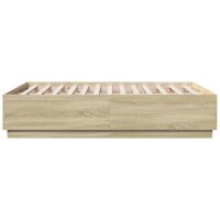 vidaXL Bettgestell Sonoma-Eiche 120x190 cm Holzwerkstoff