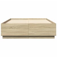 vidaXL Bettgestell Sonoma-Eiche 150x200 cm Holzwerkstoff