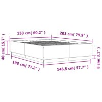 vidaXL Bettgestell Sonoma-Eiche 150x200 cm Holzwerkstoff