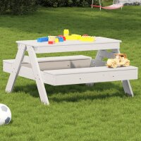 vidaXL Picknicktisch f&uuml;r Kinder Wei&szlig; 88x97x52 cm Massivholz Kiefer