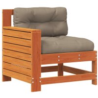 vidaXL Gartensofa mit Armlehne und Kissen Wachsbraun Massivholz Kiefer