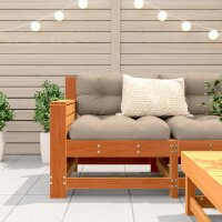 vidaXL Gartensofa mit Armlehne und Kissen Wachsbraun Massivholz Kiefer