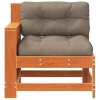 vidaXL Gartensofa mit Armlehne und Kissen Wachsbraun Massivholz Kiefer