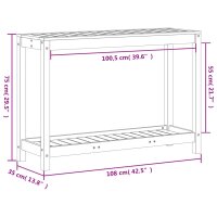 vidaXL Pflanztisch mit Ablage Wachsbraun 108x35x75cm Massivholz Kiefer