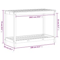 vidaXL Pflanztisch mit Ablage Wachsbraun 108x50x75cm Massivholz Kiefer