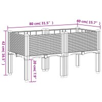 vidaXL Pflanzkasten mit Beinen Wei&szlig; 80x40x42 cm PP