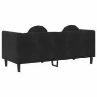 vidaXL Sofa mit Kissen 2-Sitzer Schwarz Samt