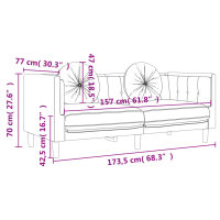 vidaXL Sofa mit Kissen 2-Sitzer Schwarz Samt