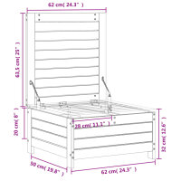 vidaXL Gartenhocker 62x63,5x32 cm Massivholz Douglasie