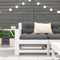 vidaXL Gartensofa mit Armlehne und Kissen Wei&szlig; Massivholz Kiefer