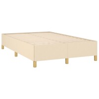 vidaXL Boxspringbett mit Matratze &amp; LED Creme 120x190 cm Stoff