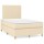 vidaXL Boxspringbett mit Matratze &amp; LED Creme 120x190 cm Stoff