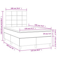 vidaXL Boxspringbett mit Matratze &amp; LED Schwarz 120x190 cm Samt