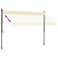 vidaXL Markise Einziehbar Creme 300x150 cm Stoff und Stahl