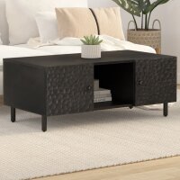 vidaXL Couchtisch Schwarz 100x54x40 cm Massivholz Mango