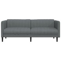 vidaXL Sofa 3-Sitzer Dunkelgrau Stoff