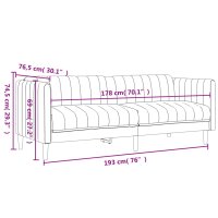 vidaXL Sofa 3-Sitzer Dunkelgrau Stoff