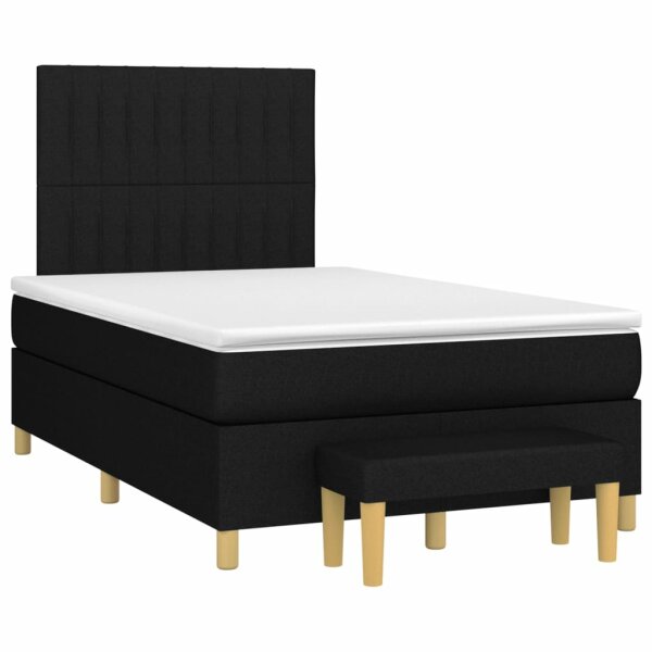 vidaXL Boxspringbett mit Matratze Schwarz 120x190 cm Stoff