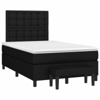 vidaXL Boxspringbett mit Matratze Schwarz 120x190 cm Stoff