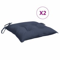 vidaXL Stuhlkissen 2 Stk. Marineblau 40x40x7 cm Oxford-Gewebe