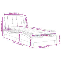 vidaXL Bett mit Matratze Schwarz 90x190 cm Kunstleder