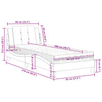 vidaXL Bett mit Matratze Schwarz 90x200 cm Kunstleder