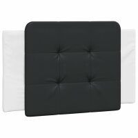 vidaXL Bett mit Matratze Wei&szlig; und Schwarz 90x200 cm Kunstleder