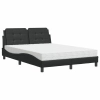 vidaXL Bett mit Matratze Schwarz 120x200 cm Kunstleder