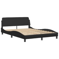 vidaXL Bett mit Matratze Schwarz 120x200 cm Kunstleder