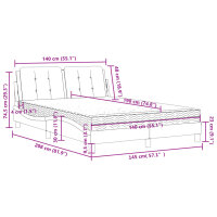 vidaXL Bett mit Matratze Schwarz 140x190 cm Kunstleder