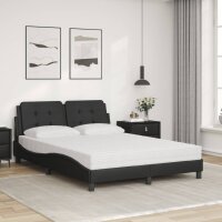 vidaXL Bett mit Matratze Schwarz 140x190 cm Kunstleder